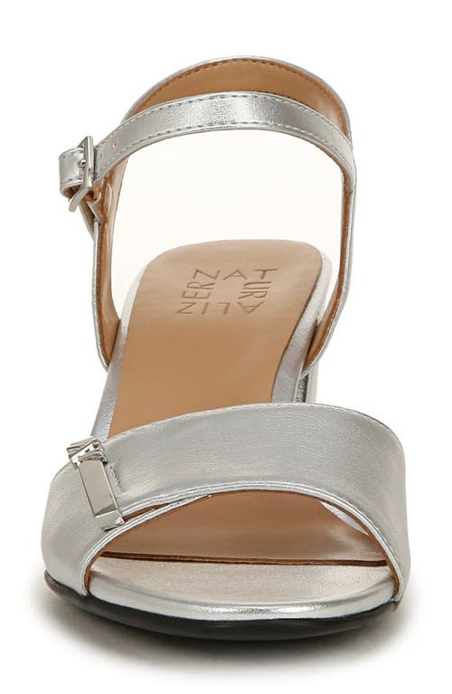 Naturalizer Bristol-ornament Ankle Strap Block Heel Sandals In Metallic
