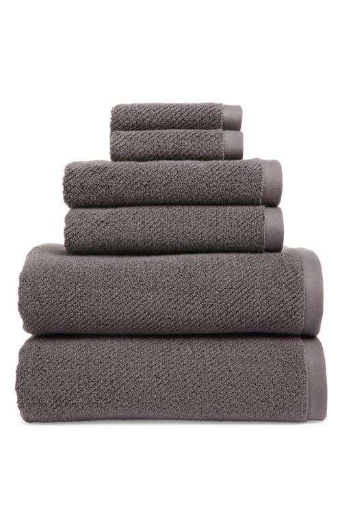 Shop Nordstrom Cotton Rib 6-piece Bath Towel Set In Grey Onyx