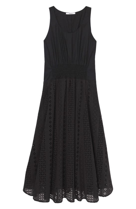 Thakoon Cotton Eyelet Trapeze Dress In Black