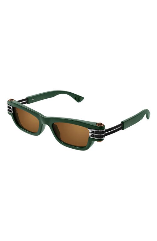 Shop Bottega Veneta 50mm Rectangular Sunglasses In Green