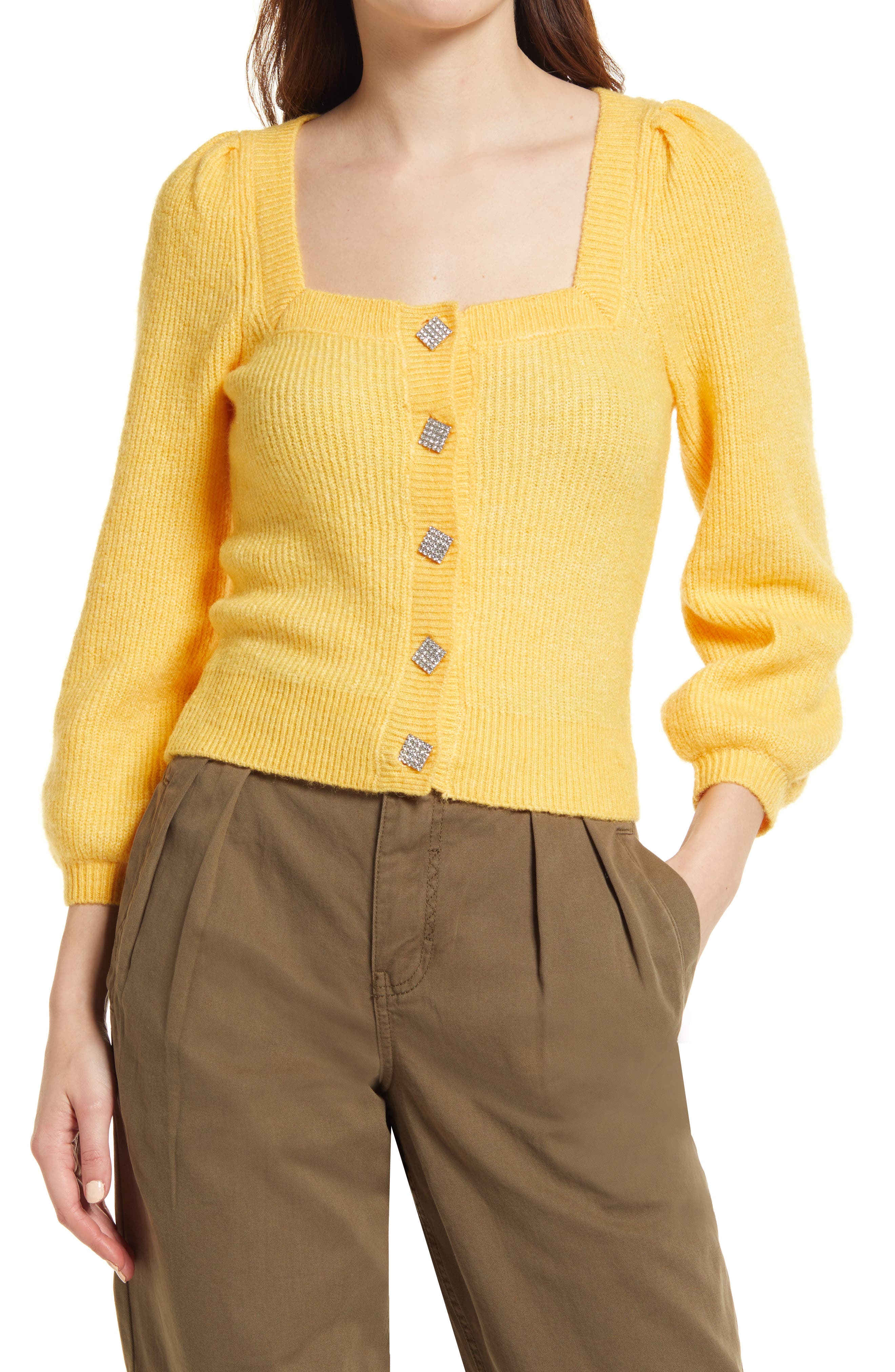 button sweater top