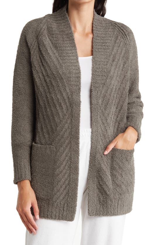 Barefoot Dreams Cozychic™ Directional Ribbed Cardigan In Olive Branch