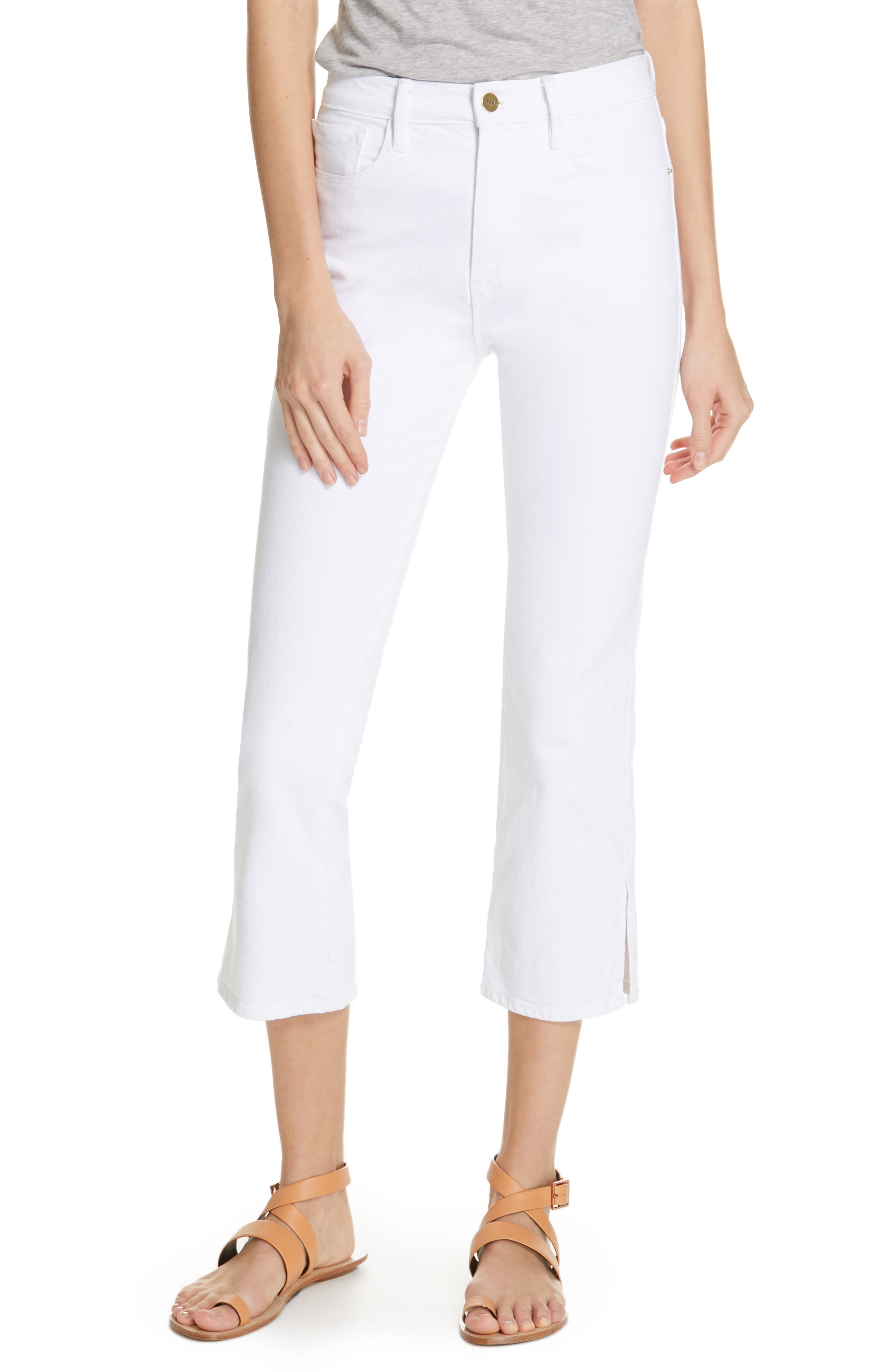 Frame Jeans Le Sylvie Slit Hem Ankle Slim Jeans