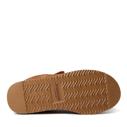 Dearfoams Fireside By Dearfoam Men's Hobart Genuine Shearling Closed Back Slippers In Chestnut
