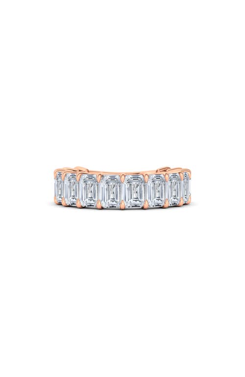 Hautecarat Emerald Cut Lab Created Diamond Eternity Ring In Rose Gold