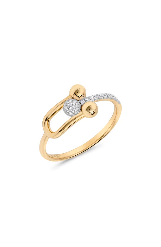 H.j. Namdar Diamond Pavé Horseshoe Ring In 14k Yellow And White Gold