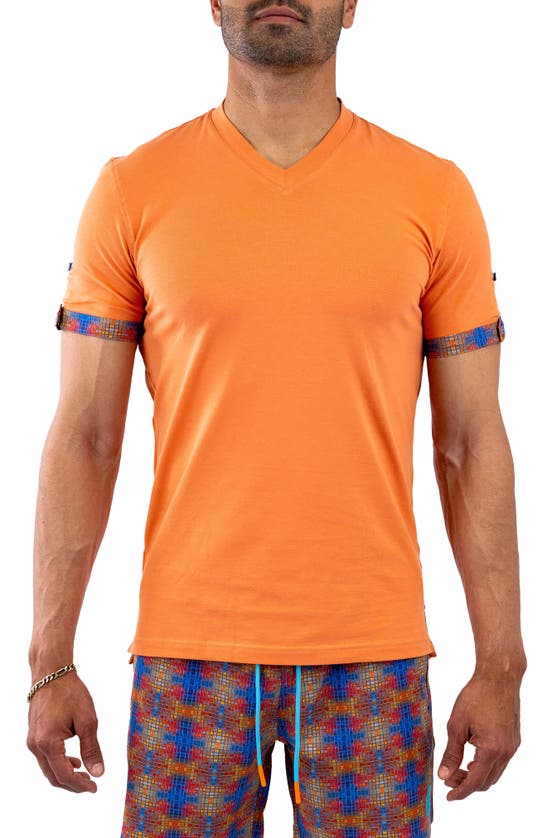 Shop Maceoo Vivaldi V-neck T-shirt In Orange