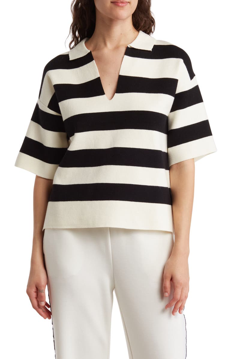 Elie Pointed Collar Neckline Long Sleeves Buttoned Cuffs Chest Pocket Striped Button Down Shirt
