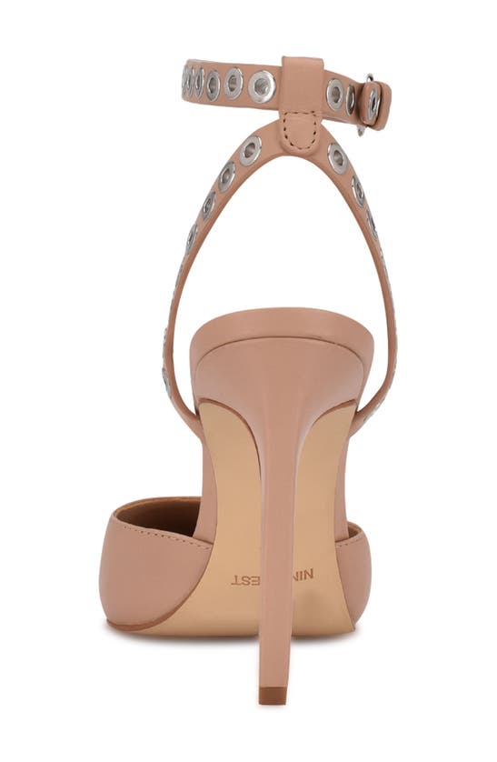 Shop Nine West Timia Ankle Strap Pointed Toe Pump In Light Natural Leather