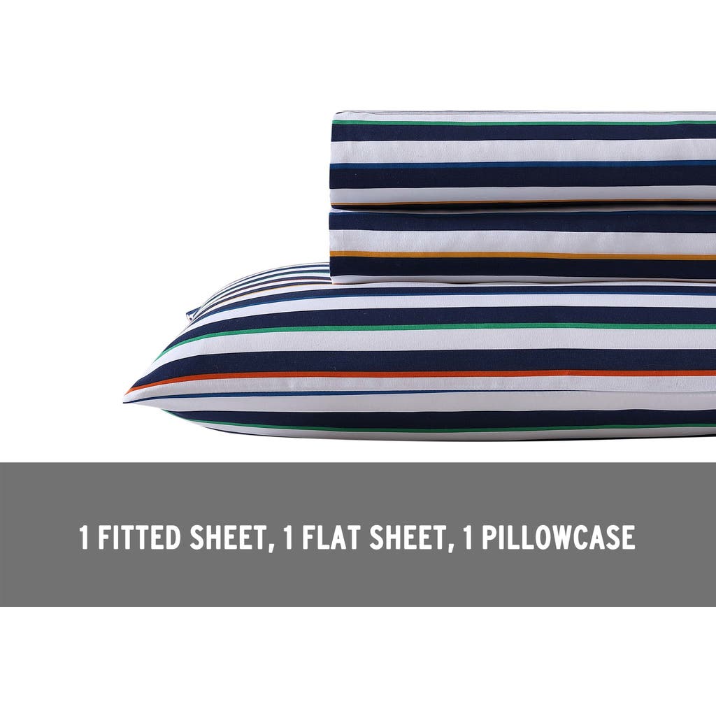 Eddie Bauer Stripe Games Sheet Set In Dark Blue
