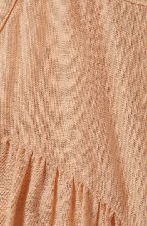 Shop Reiss Kids' Daphne Sr. Wide Leg Cotton & Linen Jumpsuit In Peach