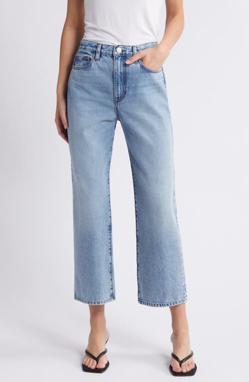 Frame Le Jane Distressed Crop Straight Leg Jeans In Blue