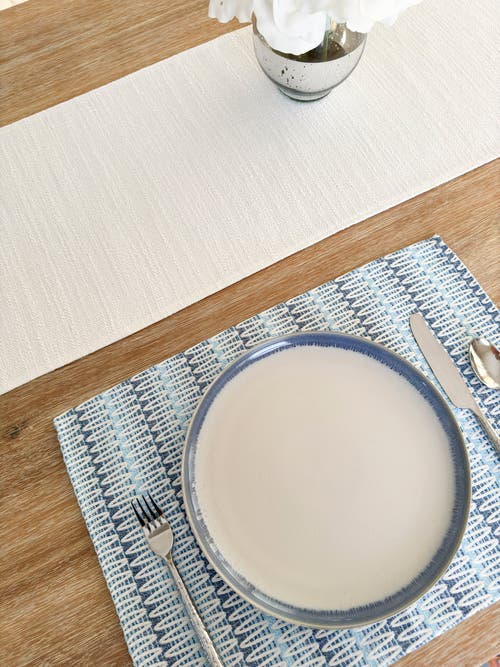 Anaya Summer Twist Indoor Outdoor Placemat In Blue