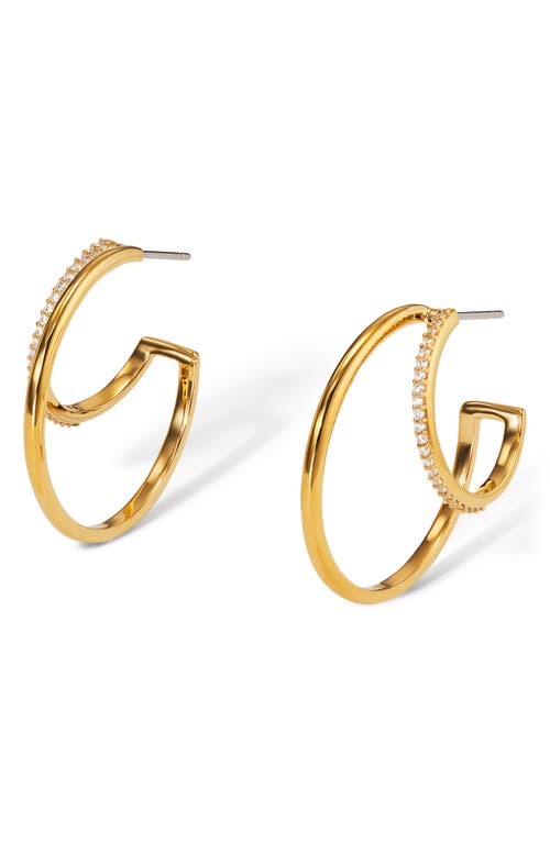 Shop Nadri Gifted Illusion Cubic Zirconia Hoop Earrings In Gold