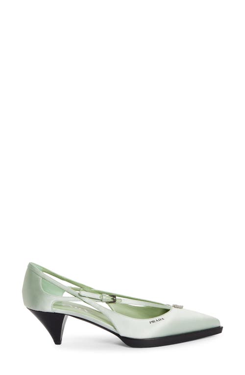 Shop Prada Runway Pointed Toe Pump In Acqua