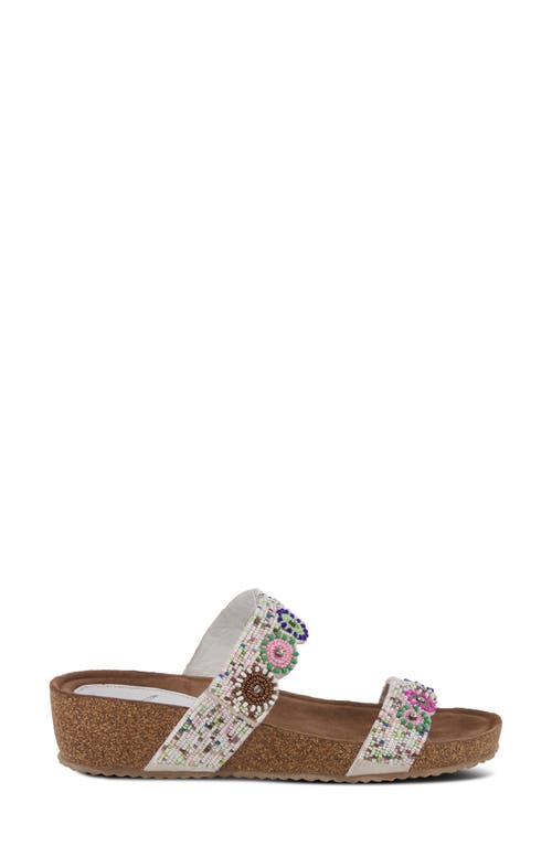 Azura By Spring Step Bahama Embellished Slide Sandal In White Multi