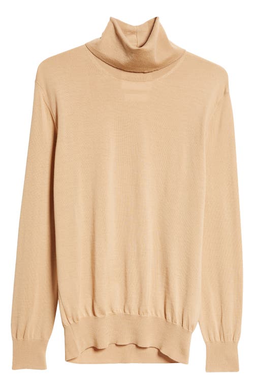Jil Sander Wool Turtleneck Sweater In Rose Beige
