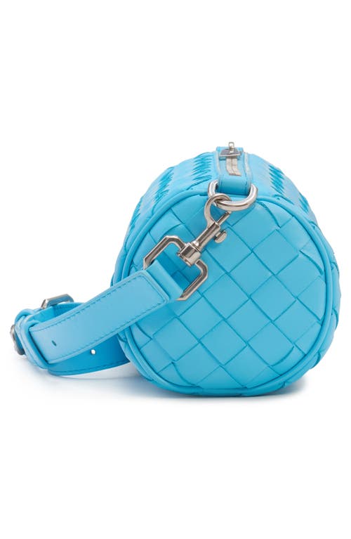 Bottega Veneta Mini Intrecciato Leather Barrel Bag In Dip/silver
