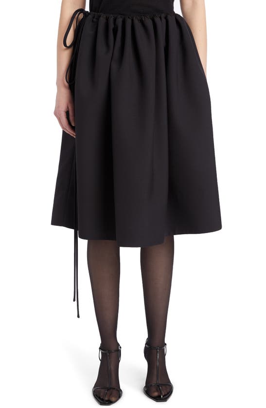 THE ROW CLARE WOOL BLEND DRAWSTRING WRAP SKIRT