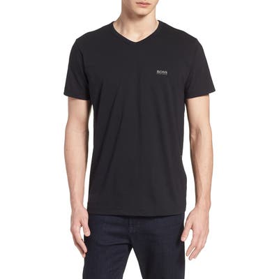 Boss Teevn Regular Fit V-Neck T-Shirt, Black