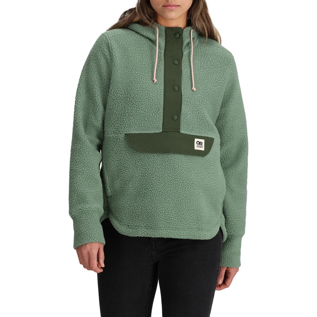 Outdoor Research Grayland High Pile Fleece Hoodie In Balsam/verde