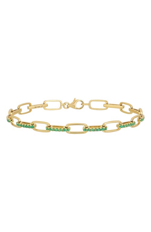 Bony Levy El Mar Emerald Chain Bracelet in 18K Yellow Gold at Nordstrom, Size 7