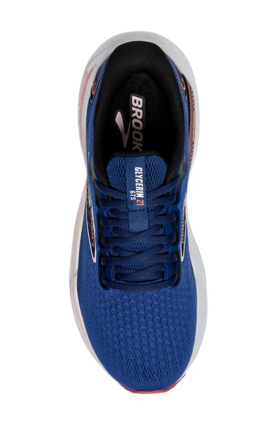 Shop Brooks Glycerin Gts 21 Running Shoe In Blue/ Icy Pink/ Rose