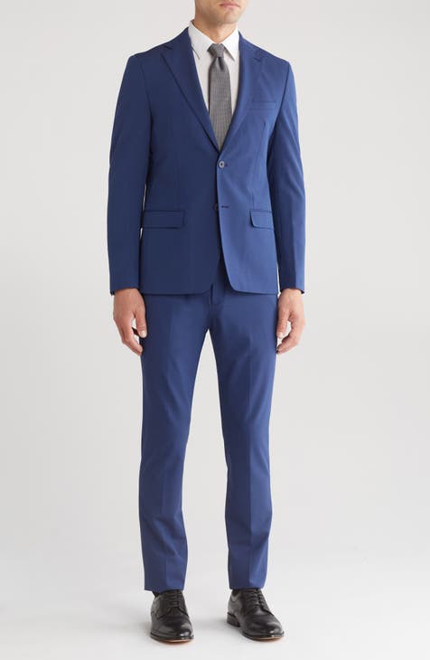 Navy Solid Notch Lapel Suit (Short, Regular, Long & Big)