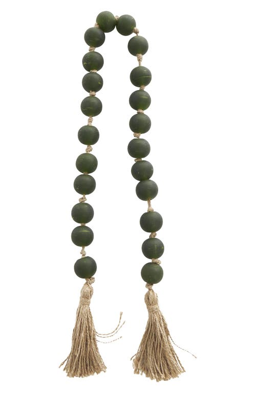 Willow Row Bohemian Glass Beaded Tassel Garland In Green