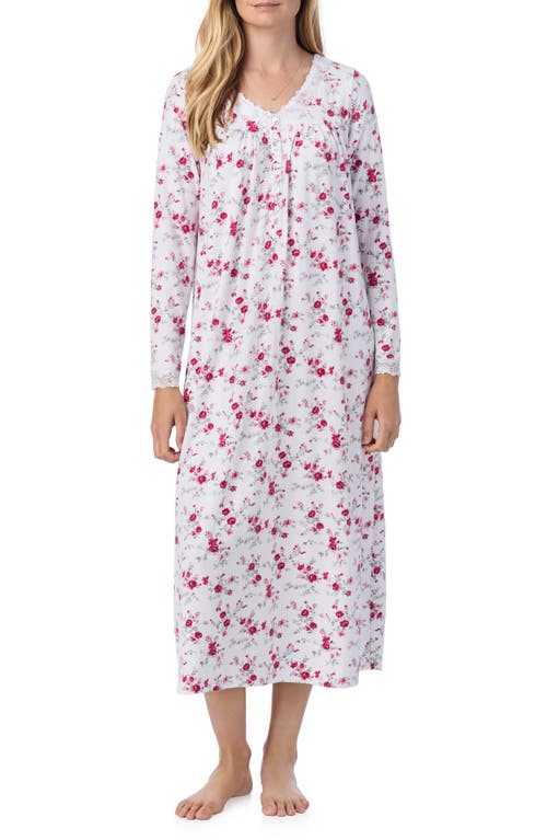 Eileen West Long Sleeve Ballet Nightgown in Rose Prt 