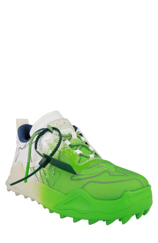 Off-white Odsy Mesh Sneaker In White Green