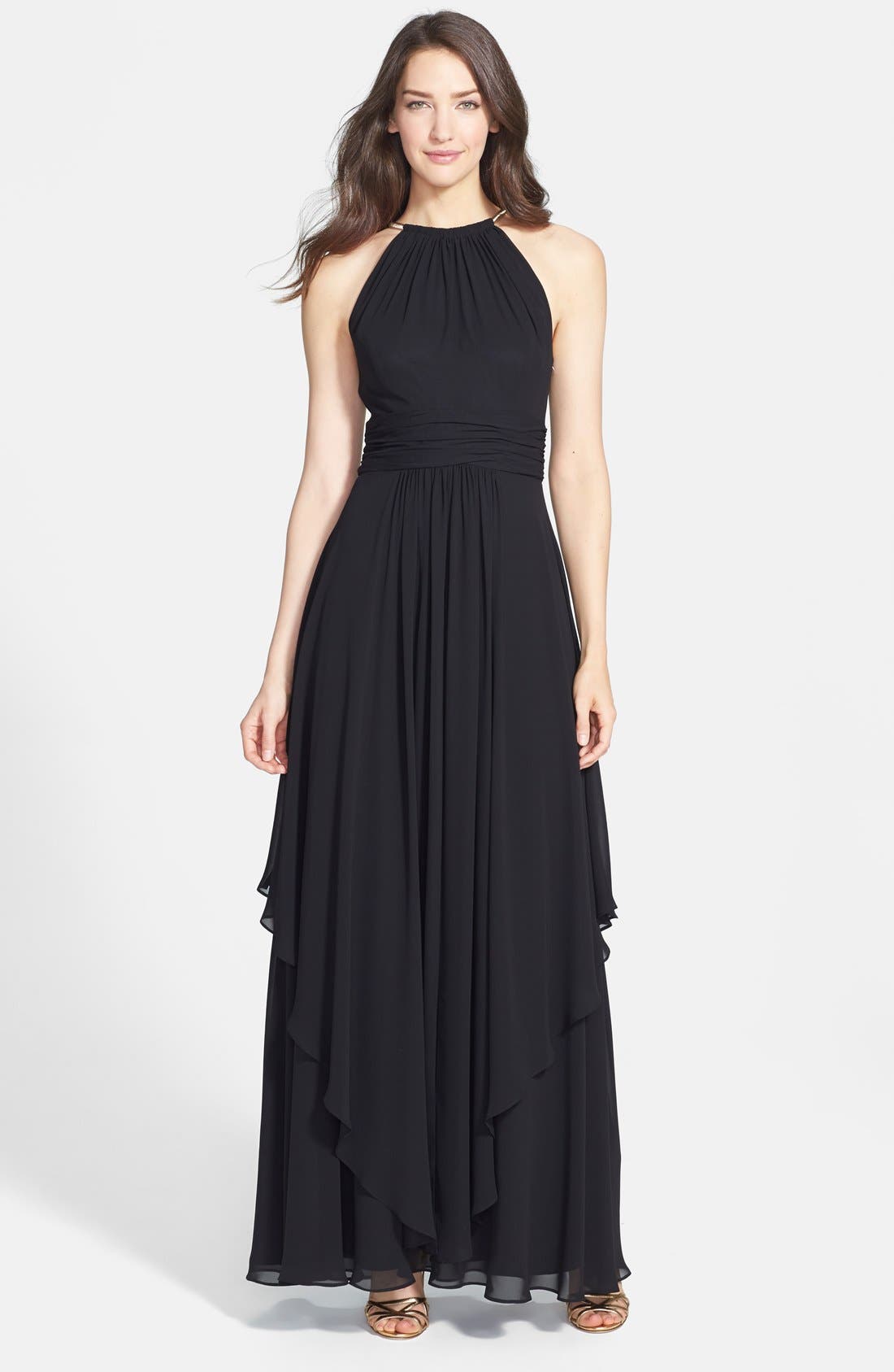 Eliza J Chiffon Halter Gown Nordstrom