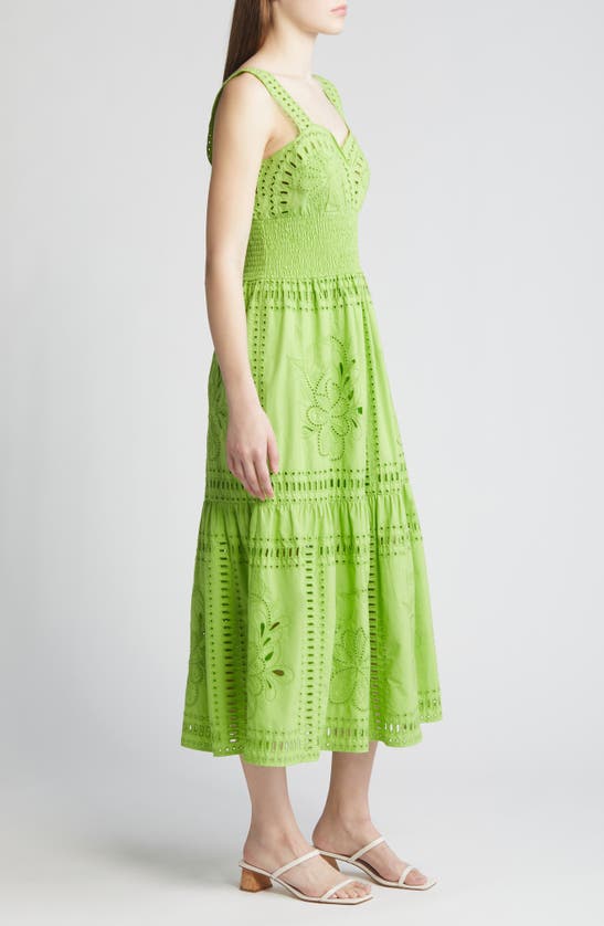 Shop Rails Fawn Smocked Waist Broderie Anglaise Sundress In Island Green