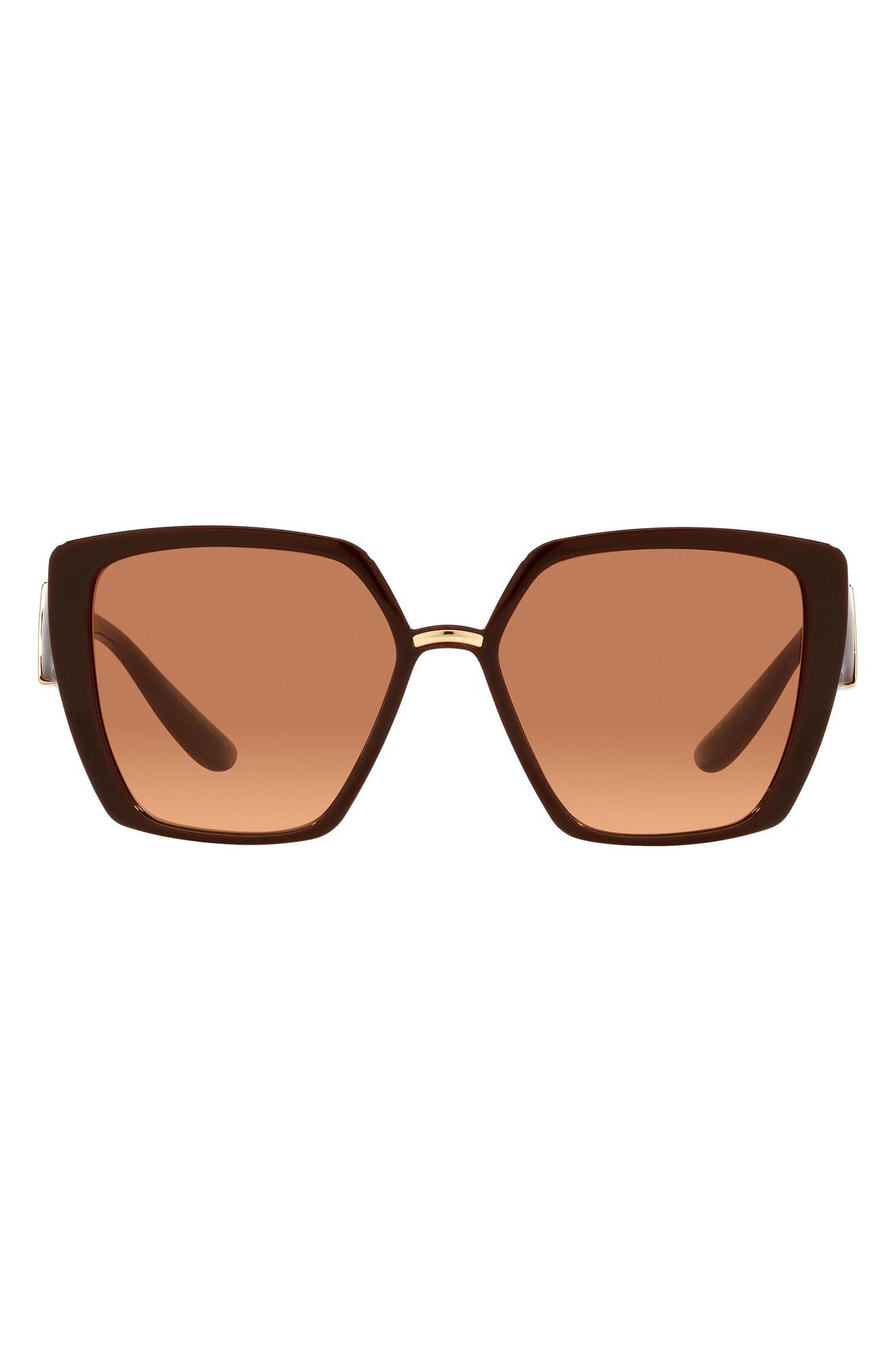Dolce & Gabbana 53mm Butterfly Gradient Sunglasses in Trans Amber/Orange Brown