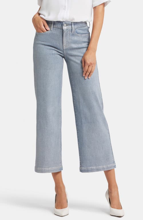 Nydj Teresa Exposed Button High Waist Ankle Wide Leg Jeans In Sparkling Lights