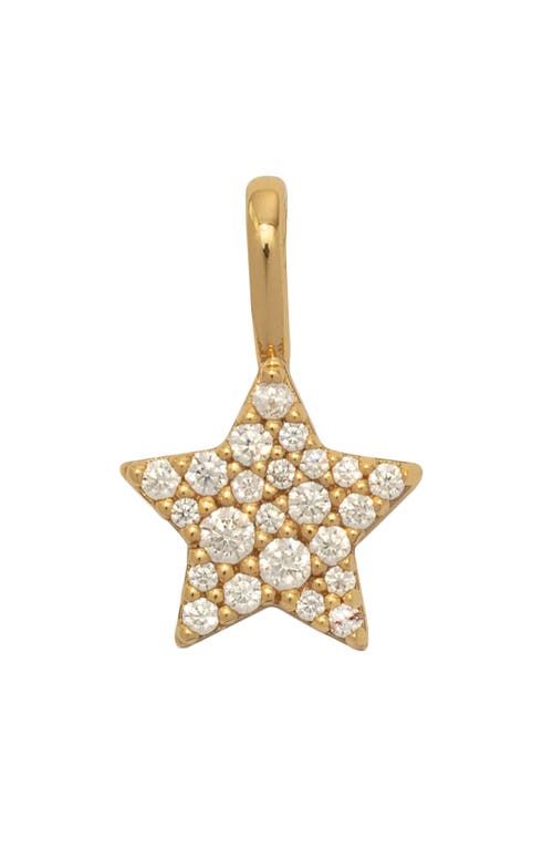 Made By Mary Cubic Zirconia Star Charm Pendant In Gold