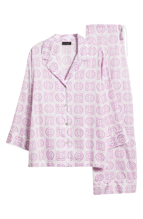 Shop Natori The Getaway Cotton Pajamas In Light Orchid
