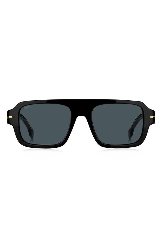 Shop Hugo Boss Boss 53mm Flat Top Sunglasses In Black