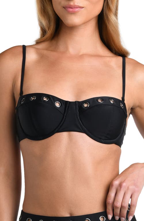 Alexandria Grommet Convertible Underwire Bikini Top in Black