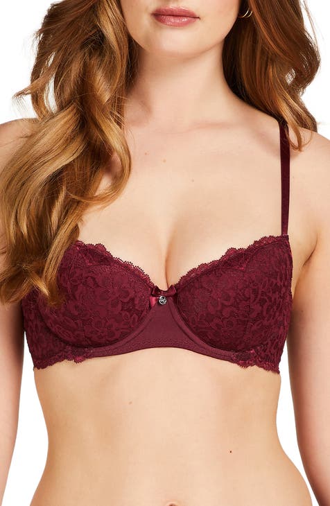 Buy Hunkemoller Rose Lace Underwire Bra - Pickled Beet At 55% Off