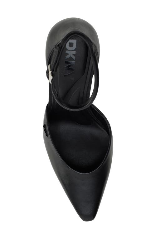 Dkny Cillian Ankle Strap Pointed Toe Pump In Black