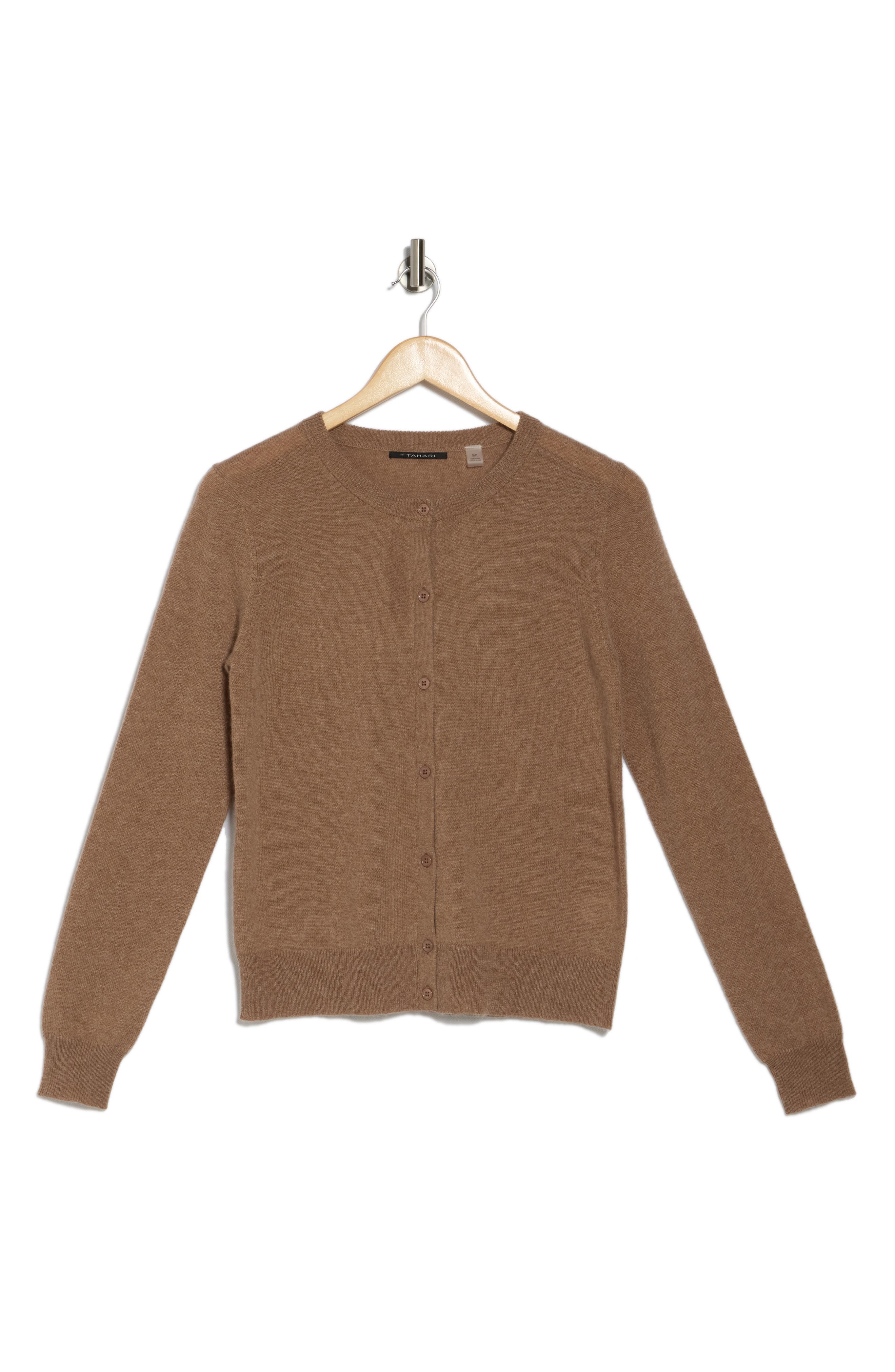 Crew Neck Tahari Cashmere Sweater Coat Tahari Cashmere Sweater - Main Image