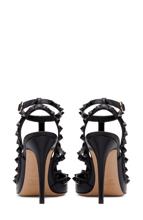 Valentino Rockstud Caged 100 Leather Pump In Nero