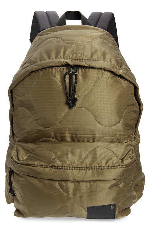 R13 Extralarge Onion Quilted Nylon Backpack in Olive