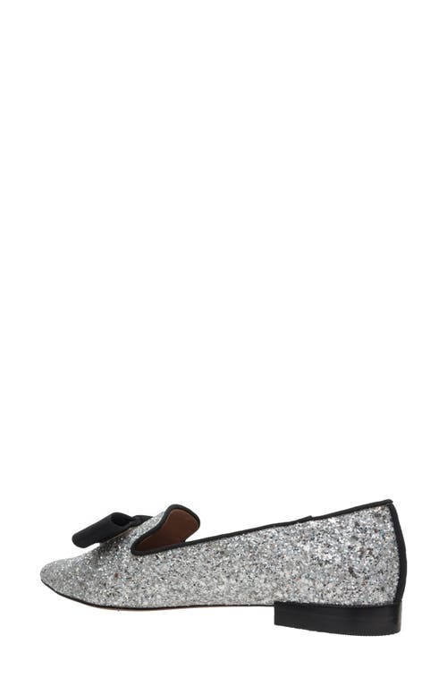 Linea Paolo Melrose Glitter Loafer In Silver/black