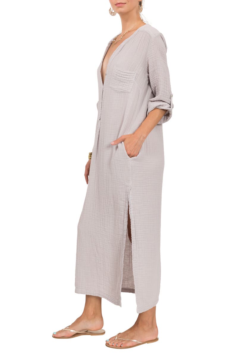 Everyday Ritual Button Front Cotton Gauze Caftan Nordstrom