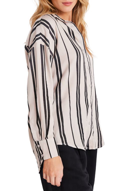 Shop Bella Dahl Stripe Oversize Button-up Shirt In Soft Ecru