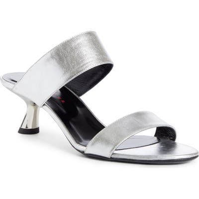 Simon Miller Tee Heel Sandal, Metallic