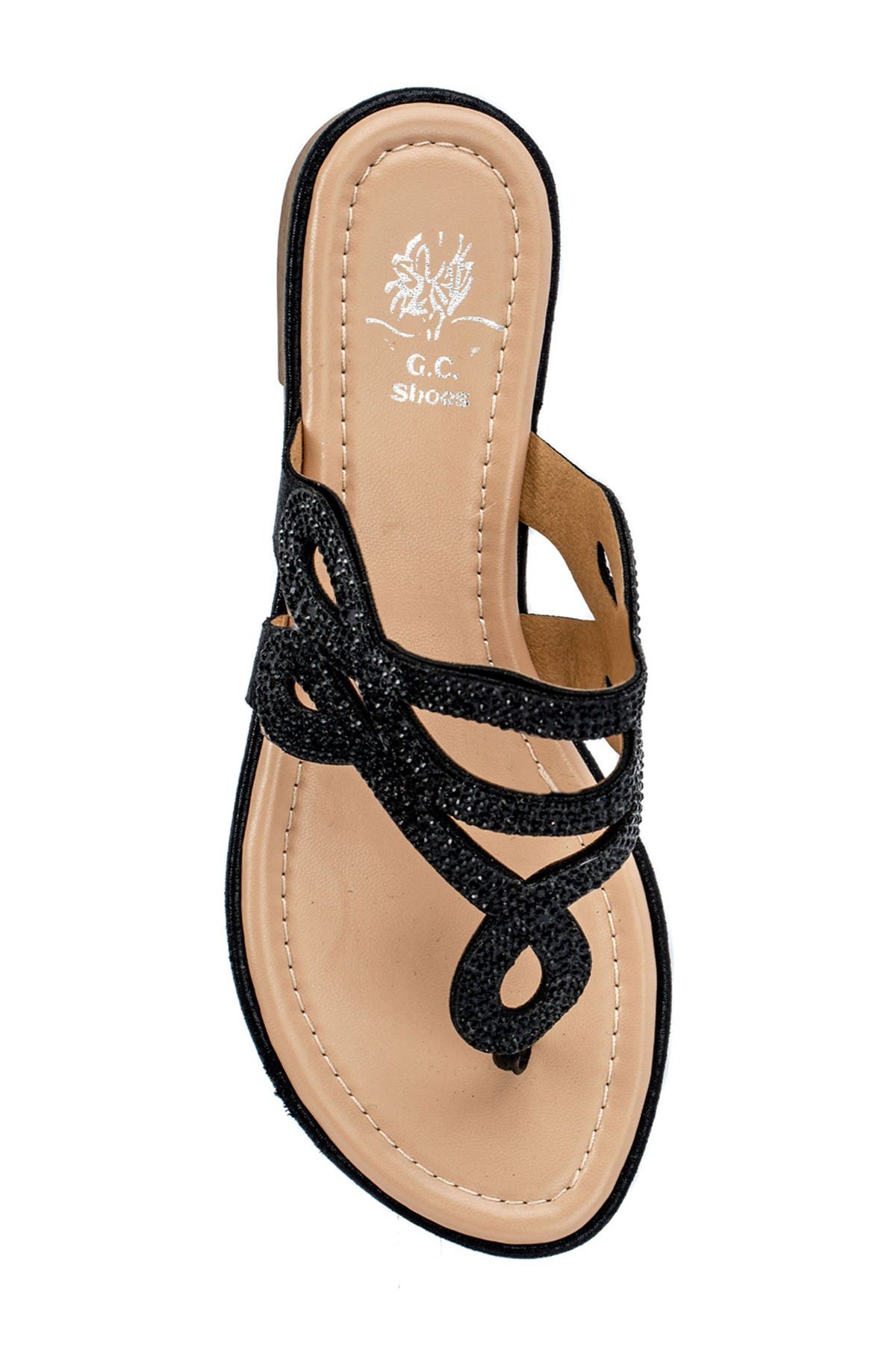 GC Shoes | Amelia Rhinestone Thong Toe Flat Sandal | Nordstrom Rack