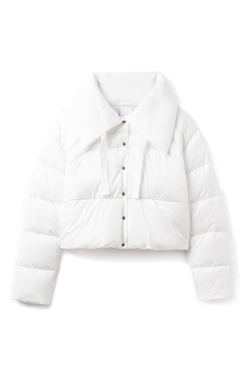 Noize Crop Puffer Jacket In White